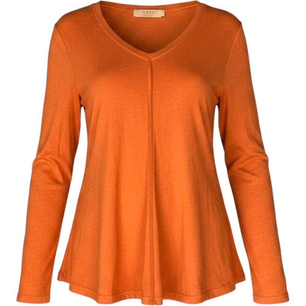VTG Saga Wool Angora Swing Sweater Women S Flared Pumpkin Orange Made In Italy